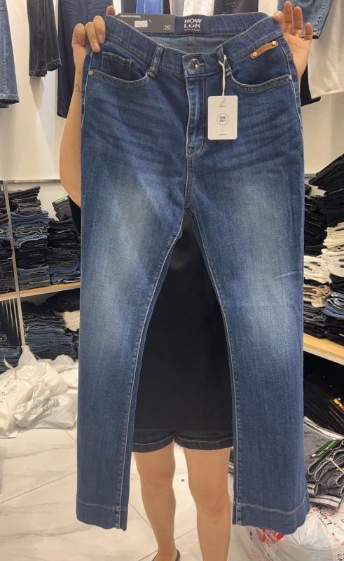 韓 刷色微喇叭褲 size