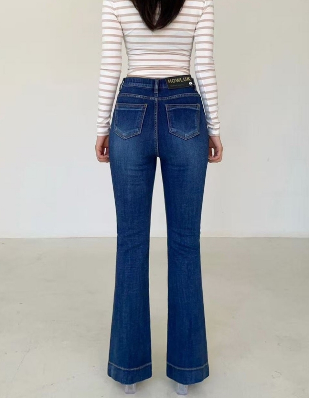 韓 刷色微喇叭褲 size