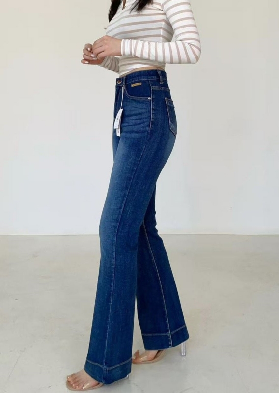 韓 刷色微喇叭褲 size