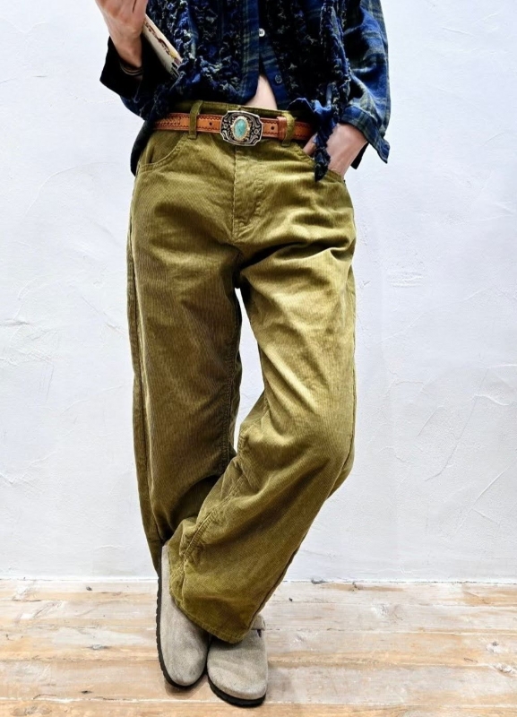 韓 燈心絨側車線長褲 2色 size