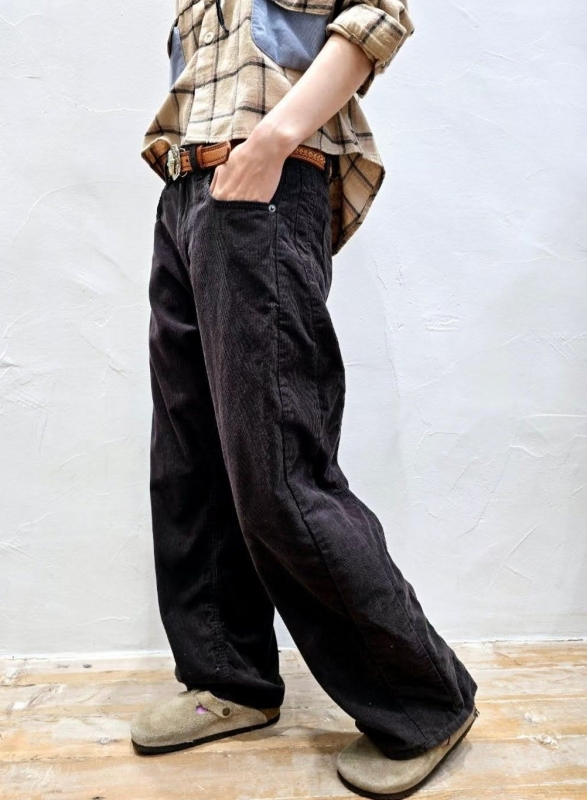 韓 燈心絨側車線長褲 2色 size