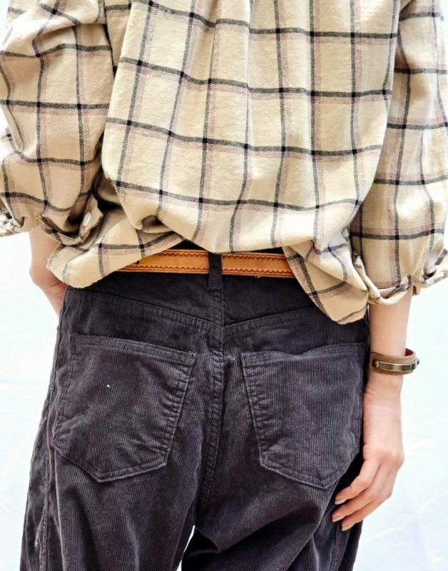 韓 燈心絨側車線長褲 2色 size