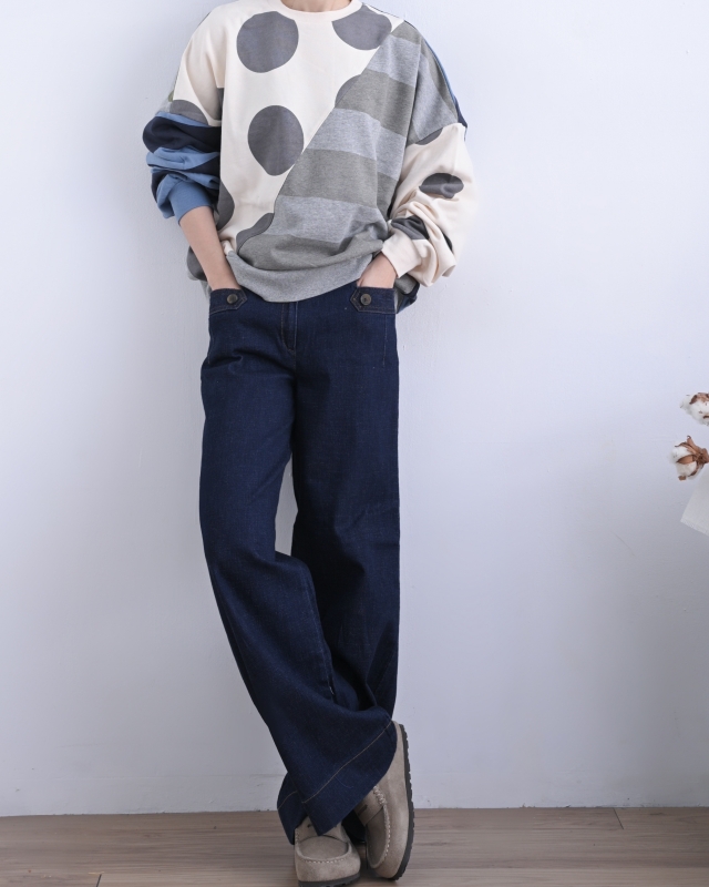 韓 口袋小釦長褲 size