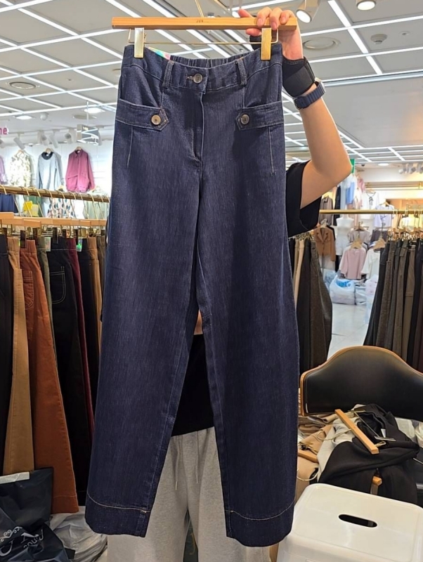 韓 口袋小釦長褲 size