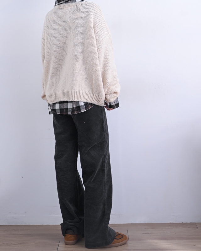 韓 方口袋直筒褲 2色 size