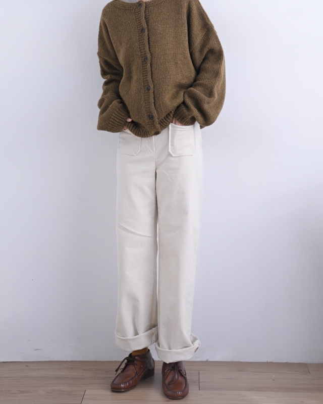 韓 方口袋直筒褲 2色 size