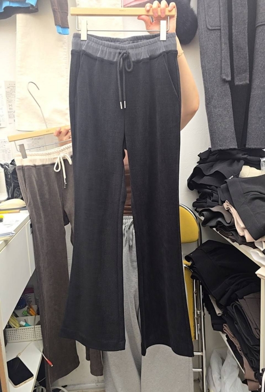 韓 腰配色條絨褲 2色 size