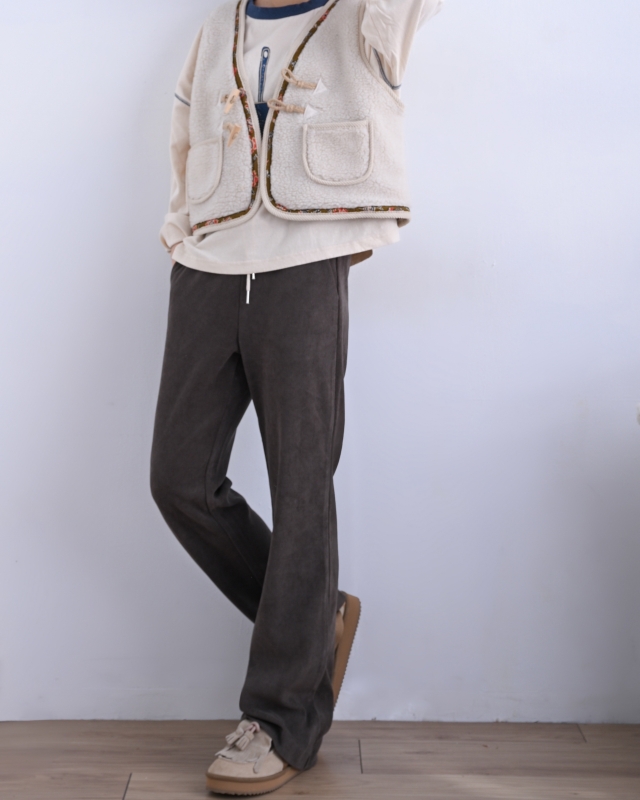 韓 腰配色條絨褲 2色 size