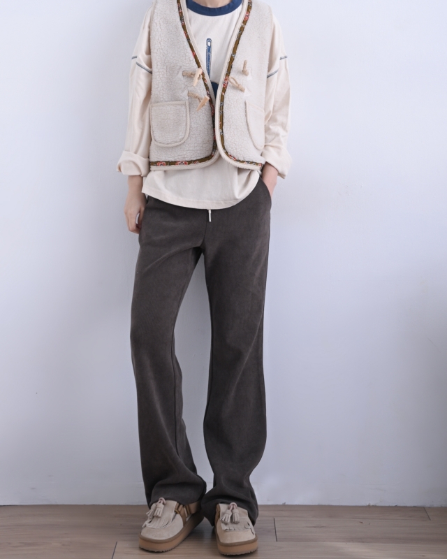 韓 腰配色條絨褲 2色 size