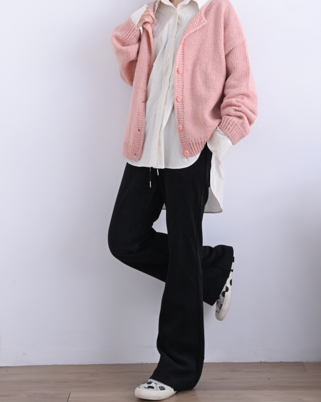 韓 腰配色條絨褲 2色 size