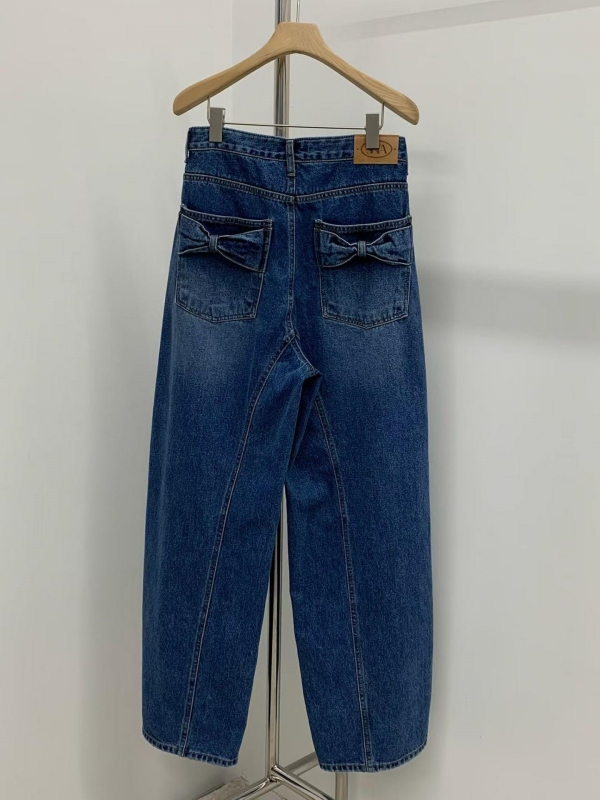 韓 口袋蝴蝶結牛仔褲