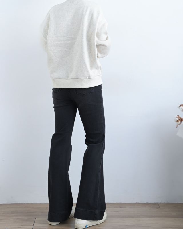 韓 黑色微喇叭褲 size