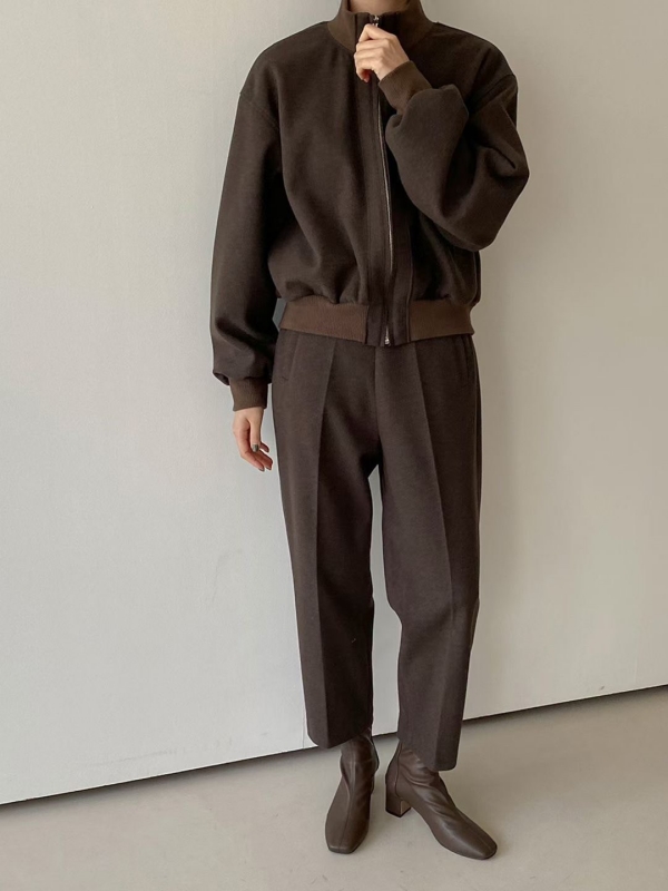 韓 素色前壓線長褲 5色