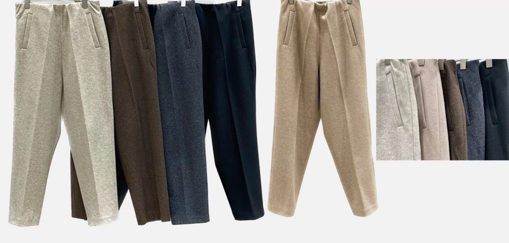 韓 素色前壓線長褲 5色