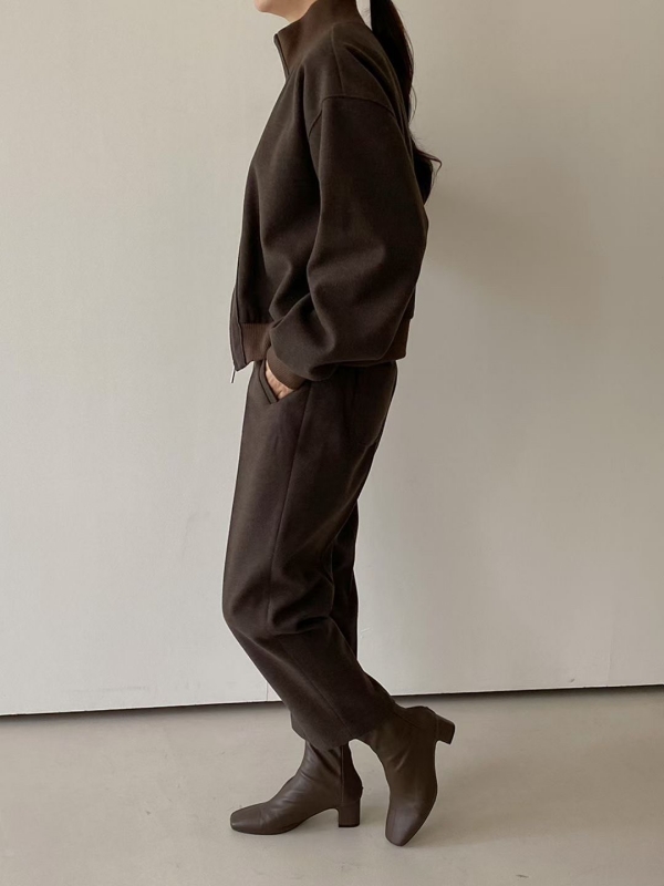 韓 素色前壓線長褲 5色