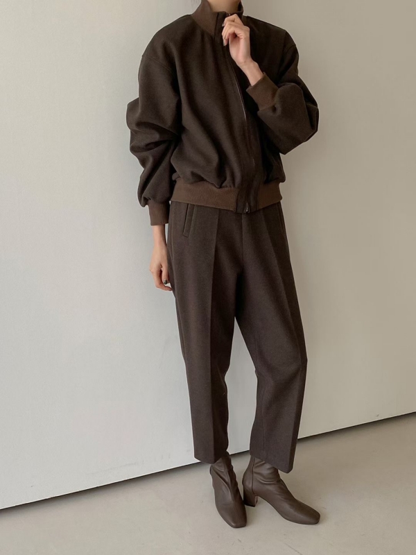 韓 素色前壓線長褲 5色