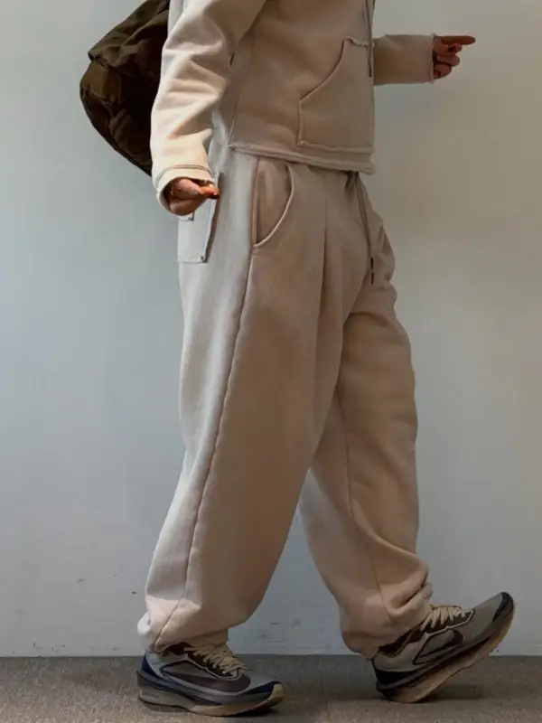 韓 口袋小標棉質長褲 3色 size