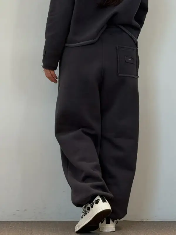 韓 口袋小標棉質長褲 3色 size