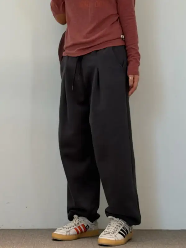 韓 口袋小標棉質長褲 3色 size