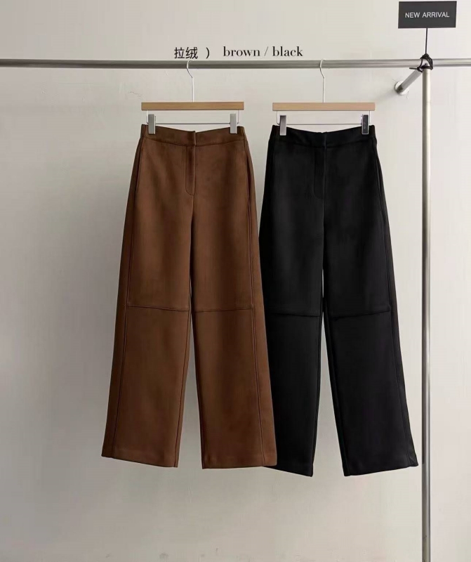 韓 仿麂皮車線褲 2色 size