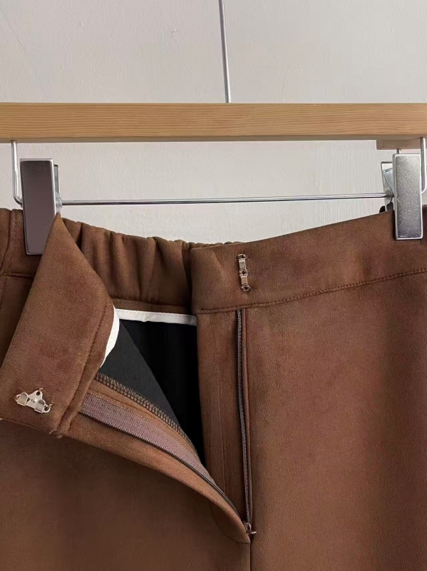 韓 仿麂皮車線褲 2色 size