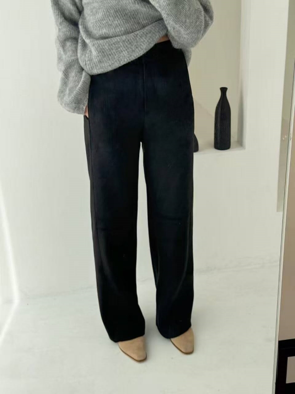 韓 仿麂皮車線褲 2色 size