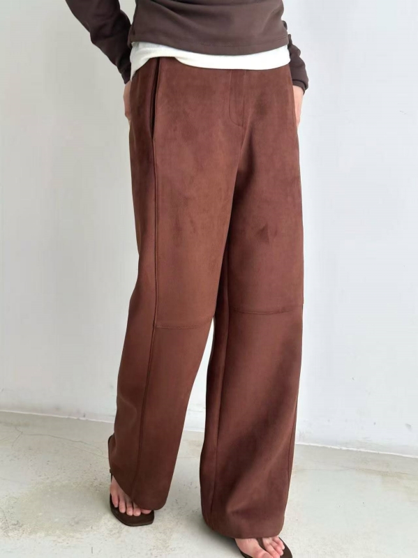 韓 仿麂皮車線褲 2色 size