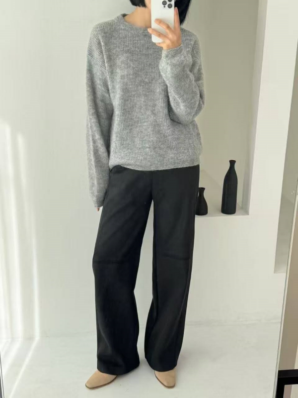 韓 仿麂皮車線褲 2色 size