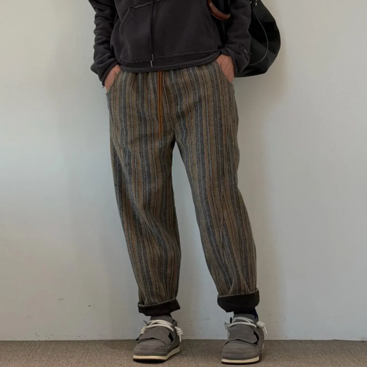 韓 細線綁帶褲 2色