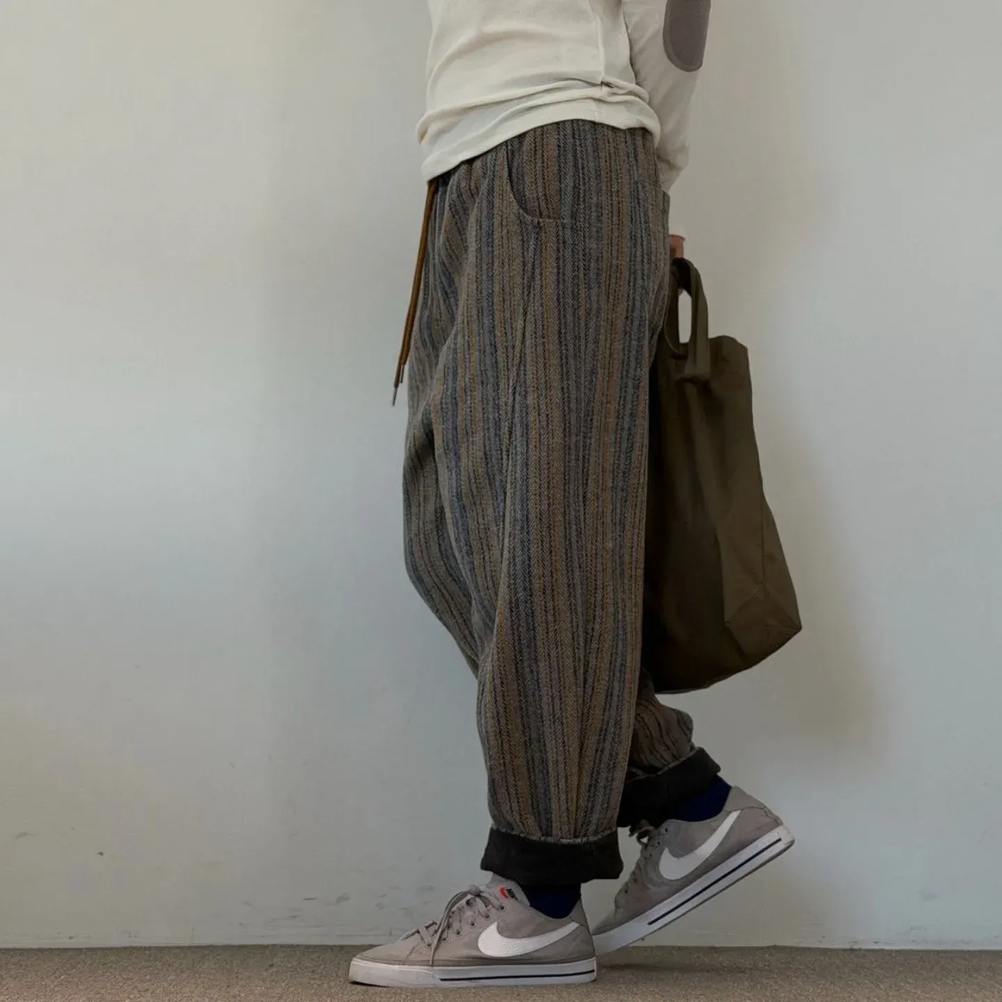 韓 細線綁帶褲 2色