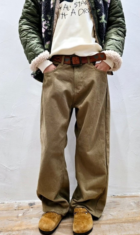 韓 前車線內磨毛長褲 2色 size