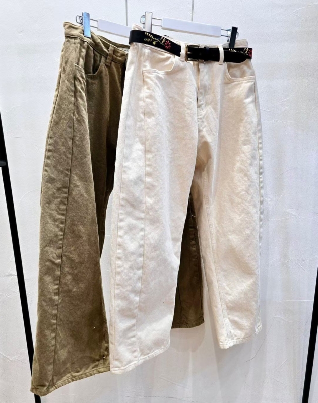 韓 前車線內磨毛長褲 2色 size
