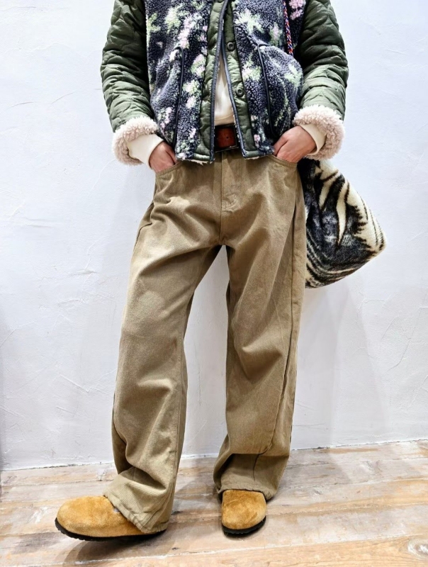 韓 前車線內磨毛長褲 2色 size