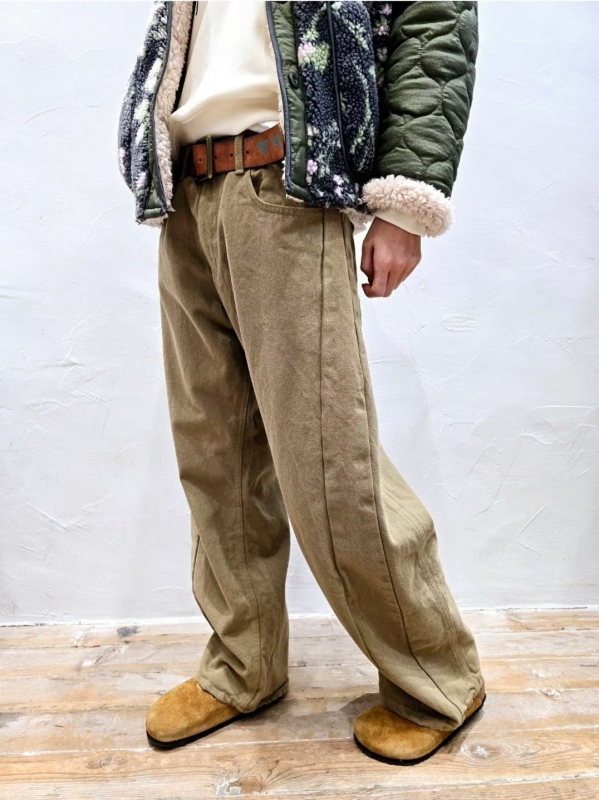 韓 前車線內磨毛長褲 2色 size