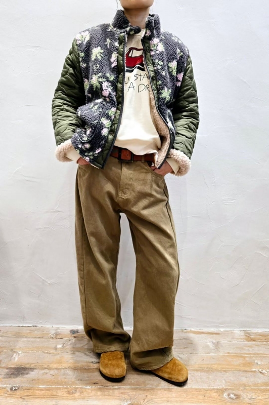 韓 前車線內磨毛長褲 2色 size