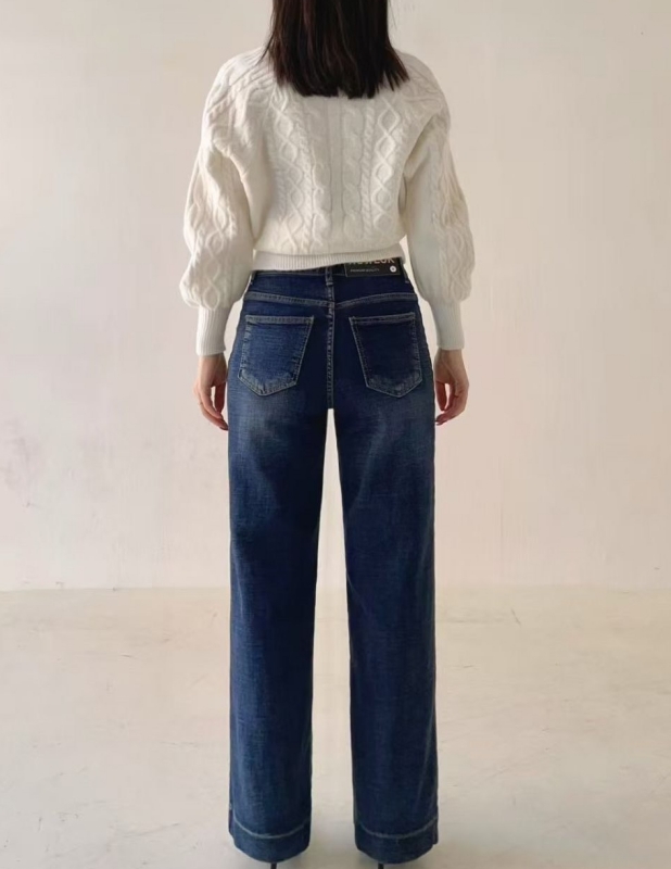 韓 毛呢鬚鬚口袋牛仔褲 size