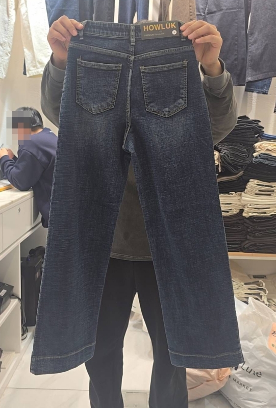 韓 毛呢鬚鬚口袋牛仔褲 size