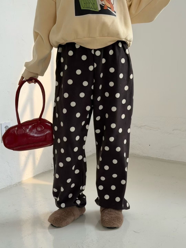 韓 點點下縮口褲 2色