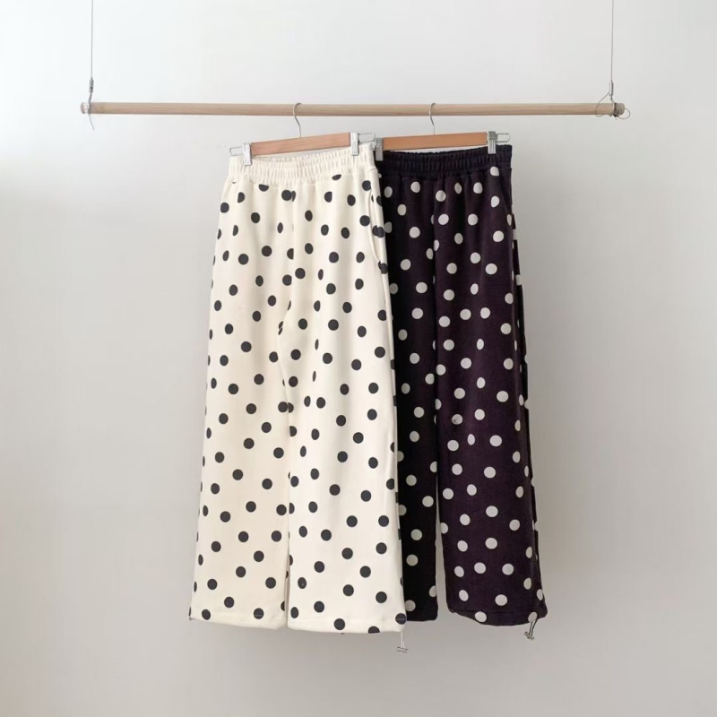 韓 點點下縮口褲 2色