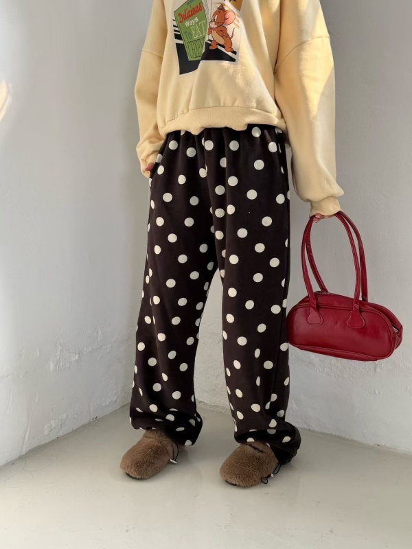 韓 點點下縮口褲 2色