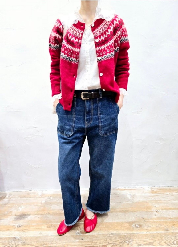 韓 大口袋鬚鬚牛仔褲