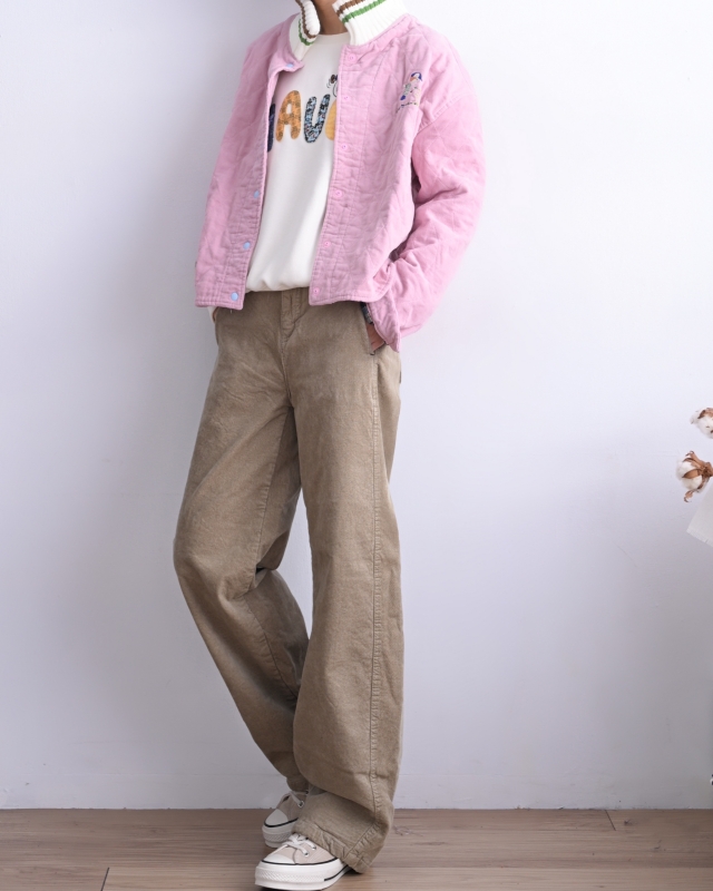 韓 直筒燈心絨長褲 4色 size