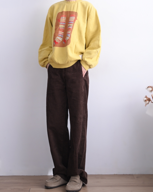 韓 直筒燈心絨長褲 4色 size