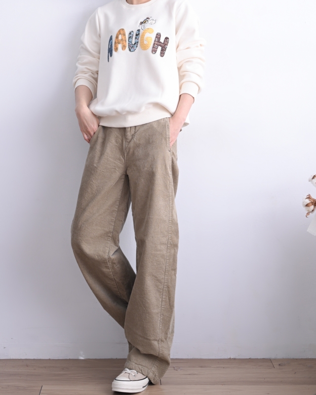 韓 直筒燈心絨長褲 4色 size