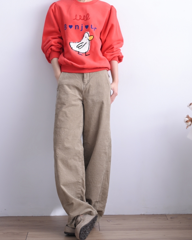 韓 直筒燈心絨長褲 4色 size