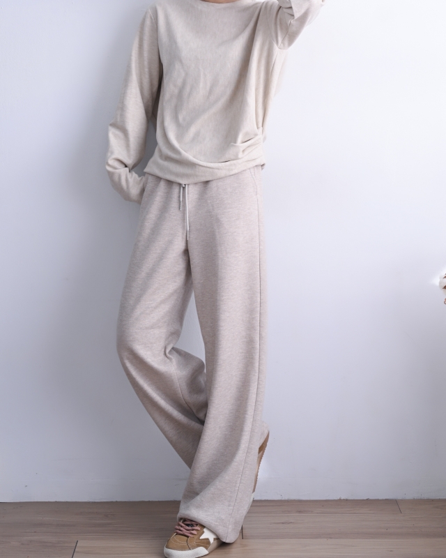 韓 綁帶微毛料小直筒褲 3色 size