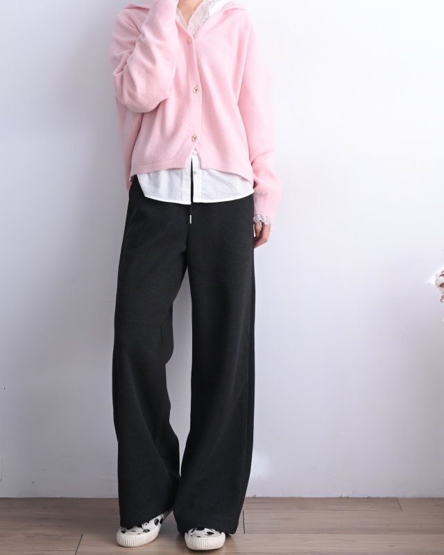 韓 綁帶微毛料小直筒褲 3色 size