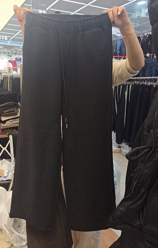 韓 綁帶微毛料小直筒褲 3色 size