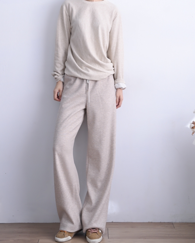 韓 綁帶微毛料小直筒褲 3色 size