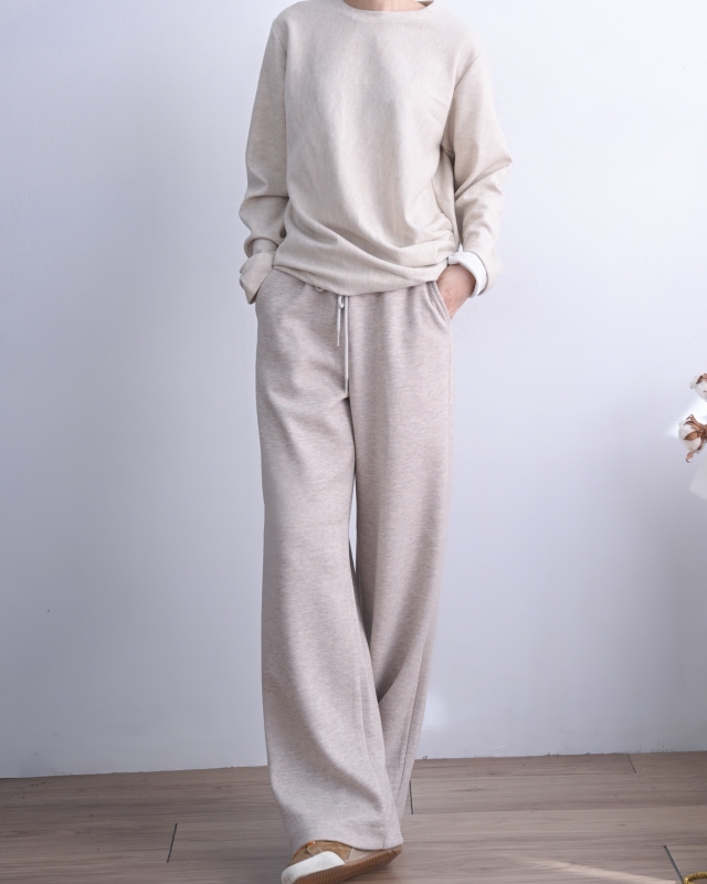 韓 綁帶微毛料小直筒褲 3色 size